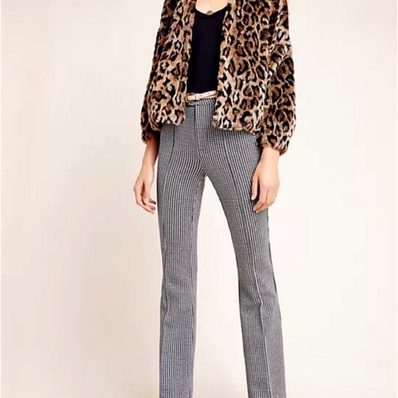 Anthropologie The Essential  Houndstooth Bootcut Trouser Pants Sz 14 - Picture 6 of 6